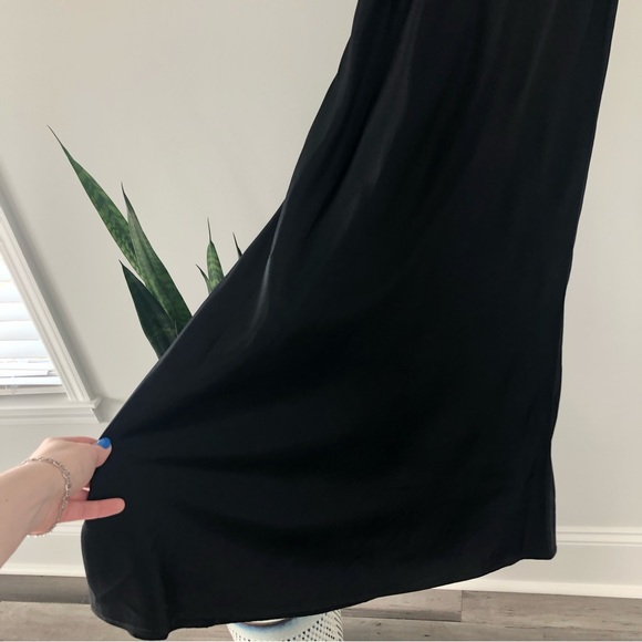 Vintage 90’s Dawn Joy Fashion Satin Bias Cut High Neck Floral Gown Maxi Dress - Picture 7 of 12